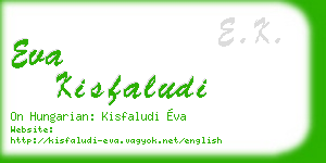 eva kisfaludi business card