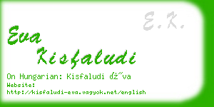eva kisfaludi business card